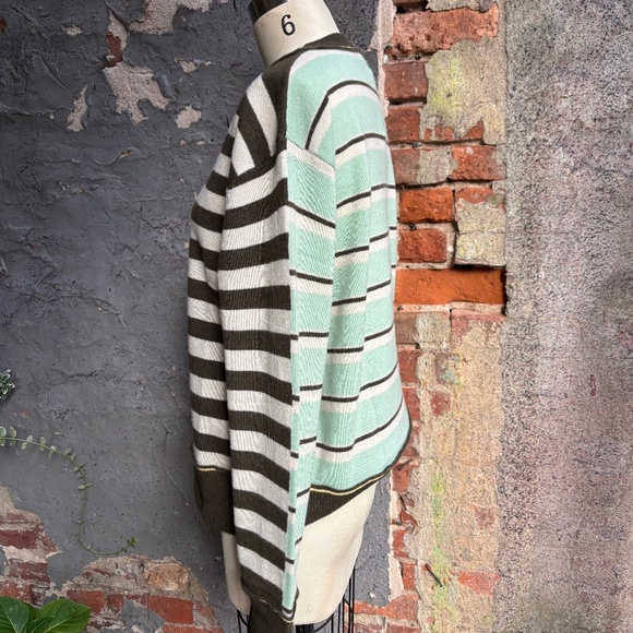 WHITE + WARREN CASHMERE MIXED STRIPE CREW - Picture 7 of 11